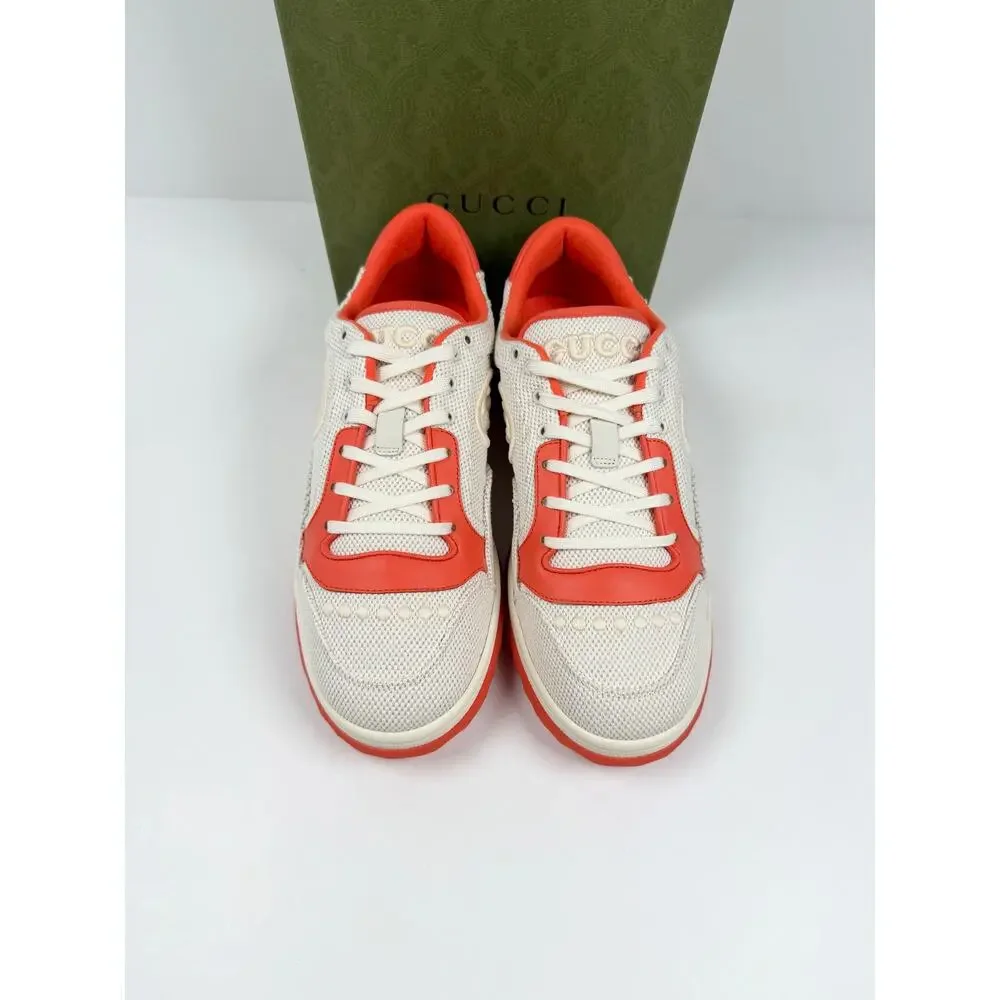 Size 8US - Gucci MAC80 White Orange Sneakers NEW